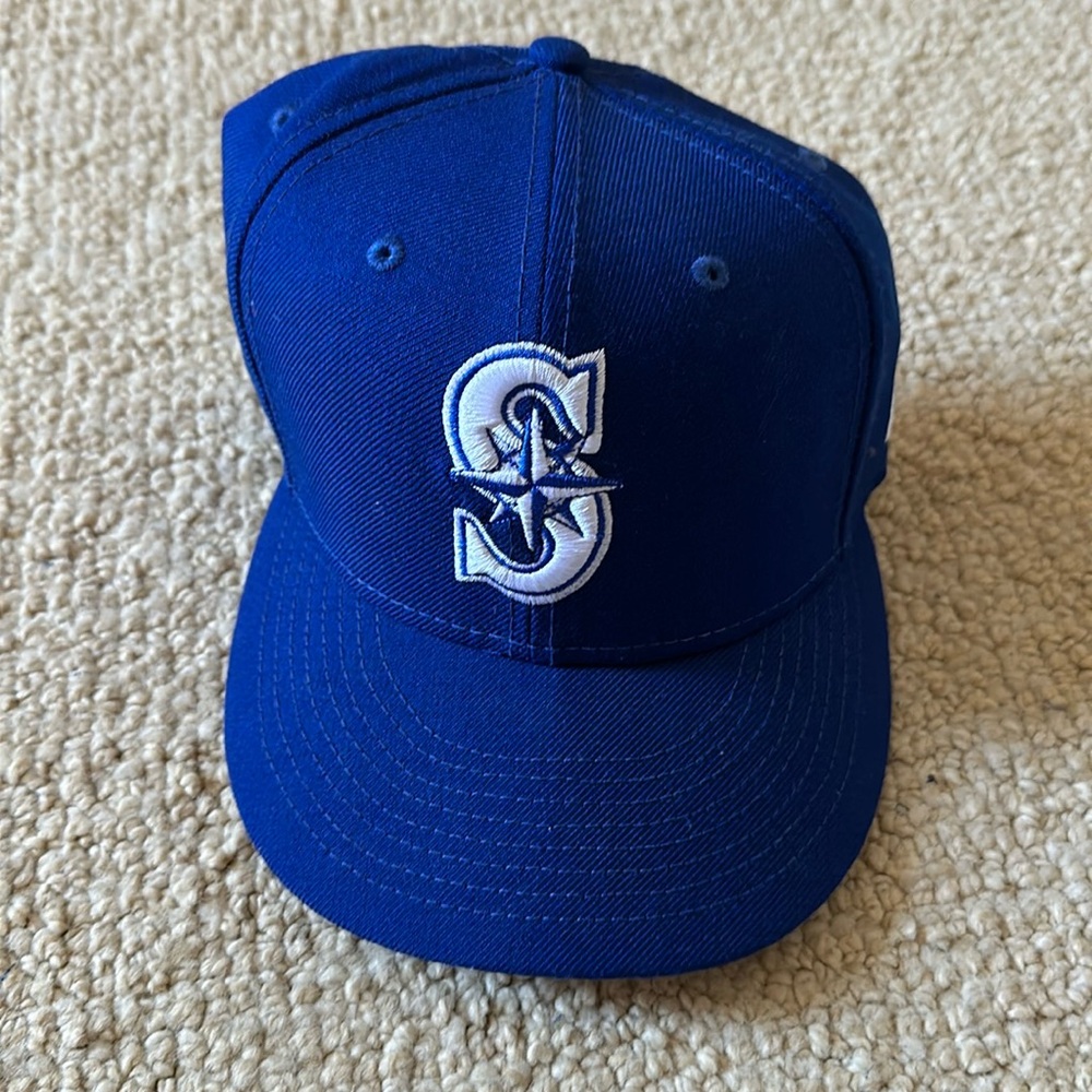 COPY - Seattle Mariners All Blue Fitted. Size 7 3/8s.